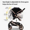 Passeggini# lussuoso passeggino da bambino 3 in 1 portatore portatile carrello pieghevole cornice in alluminio auto paesaggistica alta per neonato baby t240509