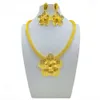 Dubai Jewelry Golden Women's New Bride Bride Wedding Gift Brincos Conjunto de colar