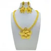 Dubai Jewelry Golden Women's New Bride Wedding Gift Earrings Necklace Set