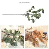 Decorative Flowers 1PC Artificial Eucalyptus Leaves 6 Branches Fake Plants Greenery Stems For Home Garden Office Dining Table Wedding Decor