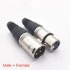 Nowy 3pin XLR Mikrofon Audio Adapter Wtyczka 3 -pinowa XLR męskie zaciski kablowe złącza samice dla złącza lutownika mikrofonowego dla XLR męskie złącze żeńskie