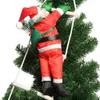 Claus -touw op Santa Climbing Ladder Kerstmis voor Xmas Tree Indoor Outdoor Hanging Ornament Decor Party Party Deur Wall Decoration Ati