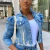 Jackets femininos 2024 Big Sale Women Women Sexy Ripped Ripped Vintage Casual Casual Jea
