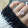 Luxury 12mm Heart Diamond Ring For Woman Wedding Engagement 925 Sterling Silver Designer Rings Pink 8A Zirconia Jewelry Women Formal Events Friend Present Box Storlek 6-9