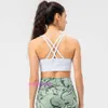 Designer LuL Yoga Outfit Sport Bras Women High Support New Nude Yoga Bra Cross Backless Bodybuilding Shockproof Outdoor Running Vest 22732