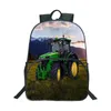 Mochila Oxford Ploth Wear Tractors de caminhão Diy Pattern Bookbag Teen Large Capacity Salfras à prova d'água Boy Girl Girl Casual Mochila