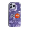 Carta das marés D adequada para iPhone 15 deusa Luz de luxo 14 Promax Purple Feather Case 13 Apple 12 Pink