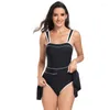 Damskie stroje kąpielowe Seksowne stroje kąpielowe 2024 Kobieta One Piece Monokini Skromne Swimming Full Body z spódniczką Kontrola żeńskiego brzucha Push Up