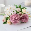 Decorative Flowers 1Pc Bulbous Chrysanthemum Rose Artificial For Christmas Wreath Wedding Bridal Bouquet Home S Diy Gift Decoration