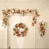 Fleurs décoratives couronnes de 20 pouces de décoration d'automne pour porte d'entrée couronne d'automne artificielle faite à la main