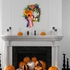 Decoratieve bloemen Zonnebloem krans Thanksgiving Day Pompoen slinger voor voordeur kleurrijke herfst kransen indoor buiten schattig