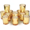 Houders 12 stks Votief Kandelhouders gespikkeld Mercury Glass Candle Holder Bulk Ideale kaarsen voor bruiloftsconcentraties, feestartikelen