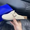 Summer Women Mens Slippers Designer CLOG Sandaler Flat Mule Scuffs Leather Cork Slipper Fashion Buckle Outdoor Beach Slide Casual Shoes Storlek 35-46