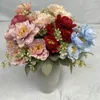 Fleurs décoratives Simulation Bouquet 6 Head Bobo Peony Flower Wedding Curb Set Home El Pographie Décoration