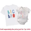 T-shirts Nouveau Big Bro Lil Sis Vêtements de frère Coton Famille Match Match Frère Sisters Vêtements Childrens noirs Body BodySuit Bodys Gift T240509