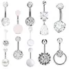 Navelringar 5-20 st Söt dingle belly ring pack 14g navel piercing bulk sexig mag ring set mag ring parti pircing ombligo smycken d240509