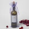 30 geborsteld Design flesjes Caps Wine Bags Home Transparante geschenkzakken Champagne Biologische bruiloft Exquise Mesh Packaging Elegant 240424