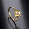 Eheringe Skyrim Shining Sun Ring für Frauen Edelstahl Boho Verstellbare offene Fingerringe 2024 Neues Modeschmuck Geburtstag Geschenk