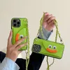 Suitable for Apple phone case crossbody hanging rope iPhone 15 Promax Frog Card Wallet 14 New Fashion