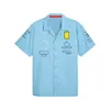 F1 team shirt met korte mouwen 2024 Formule 1 speciale editie uniforme shirts bestuurder werkkleding lichtblauwe sport polo kraag shirt jersey