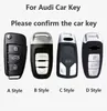 Bilnyckel TPU -bilnyckelfodral omslag för Audi A1 A5 A6 A3 8V A4 TT B8 B9 C6 C7 A7 A8 Q3 Q5 Q7 S5 S7 S8 S4 S6 RS3 R8 KeyChain Accessories T240509
