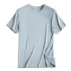 T-shirts pour hommes 4xl 5xl Plus taille Super Soft Modal Spring Summer Short à manches à manches tricotées Coul de cou rond