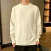 Men's Sweaters Crewneck Knit Sweater Male Pullovers Blue Clothing Plain Round Collar Solid Color A Street Sweatshirts Plus Size In X