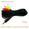 Audio y video masculino de 3.5 mm a 3 lotus 1 minuto 3 Salida de televisión por cable AV un minuto tres RCA amarillo blanco rojo tres colores