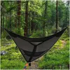 Portaledges Portable Triangle Hammock 4MX4MX4M MTI PERSON Aerial Mat Bekväm utomhus kameror Sleep Hanging Bed Drop Delivery Sports Out Otpgt