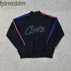 Tendances masculines et femmes créatrices mode Corteizssss Street Hip Hop LETTRE ENCIRÉE LE COUCHE REDLEMENT BLUE BLUE BLUE PULLE CARDIGAN CARDIAT TRICHE