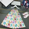 Brand Baby Skirt Sling Design Design Princess Dimensioni 100-160 cm Designer Bambini vestiti colorati Lettere Girls Girls Dress 24pril 24pril