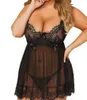 SexylingeriesleepwearlaceWomengStringDressUndear Plus Size Sexy Lingerie nocna spódnica 7302166