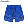 Rhude High End Designer Shorts voor Chaopai Letter Borduurwerk High Street Sports Leisure Beach Shorts voor mannen en vrouwen met 1: 1 originele labels