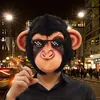 Maschere per feste full viso vera lattice eye nera hood hood halloween carnival gioco di gioco felice scimpanzee abbigliamento per trucco per adulti q240508