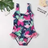 Eén-stuks Kwaliteit Nieuwe Hot Selling One Piece Swimsuit Print Sweet Cute Cartoon Girls LDrens Swimsuit H240508