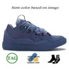 Designer abito casual marciapiedi da donna da donna in rilievo blu in rilievo blu scidde scimmiste di pantaloni piatti di lusso OG OG ORIGINALE GUAPEGNA NAPPA SNEAKER ANTRACITE NAPPA