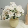 Fleurs décoratives couronnes orchidées blanches fleurs artificielles table d'accueil du festival de mariage décor lotus thé rose bouquet maride bride couronne fausse fleur en gros en gros