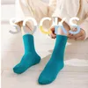 Donne calze da 5 paia copia fresca a colore solido alta qualità cotone di base giornaliere di ragazze middle tube casual calcinesi calcines