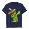 T-shirt maschile tamponoso Cactus T-shirt Cinco de Mayo Mens Design Messicano Mano Top Top Premium T-shirt D240509