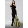 Вечеринка платья Mignon Crepe Contrast Color Pleat Русалка с плечевого платья выпускное вечернее платье элегантное для женщин 2024