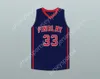 Custom Mens Youth/Kids Bol Bol 33 Findlay Prep Navy Blue Basketball Trikot 1 Top genäht S-6xl