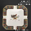 Fashion Unique Octagonal Ceramic Matu Ashtray Creative Living Room Decoration Ashtray Gift