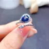 Cluster anneaux meibapj naturel émeraude / tanzanite / rubis anneau de chute d'eau de mode pour femmes réelle 925 charme argent sterling beaux bijoux de mariage