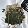 Skirts Women Denim Cargo A-line Skirt Vintage Y2k Khaki Harajuku Korean Streetwear Fashion Emo 2000s Trashy Clothes