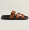 Chypre Sandals Shoes Men Calfskin Leather Beach Slippers Comfort Slide Flats Man調整可能なストラップカジュアルウォーキングEU38-46オリジナルボックス