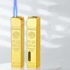 Creative Gold Brick Gold Bar Direct Injection Lighter Metal Windproof Gas Ofylld cigarettändare grossist