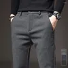 Pantalon masculin Brossé tissu décontracté hommes épaisses affaires fashion coréa slim fit extension gris bleu pantalon noir mâle 38