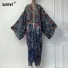 Tryck strandkläder för kvinnor baddräkt täcker afrika boho cardigan sexig semester långärmad kimono mode abaya
