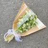 Enveloppe-cadeau 20pcs Fleur Emballage Paper Sac Single Rose Reft Bouquet Emballage Clear Cellophane Kraft Floral Wrappers