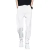 Men's Pants Men Suit Loose Fit Ice Silk With Ankle-banded Pockets Elastic Waist Solid Color For Gym Training Business